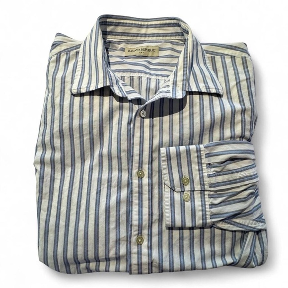 Banana Republic Other - Banana Republic Men's Shirt with Blue and White Stripes